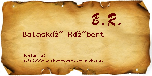 Balaskó Róbert névjegykártya